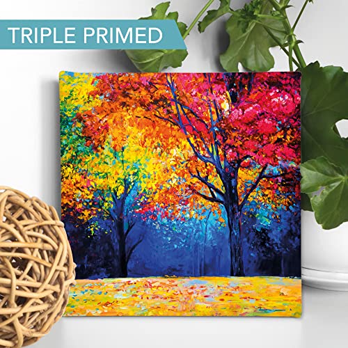 HEFTMAN Square Canvas 10 Pack - 20x20cm Square Canvases for Painting, Artist Painting Stretcher Blank Canvas for Painting & Split Canvas Wall Art - 10 PCS Blank Canvases for Art