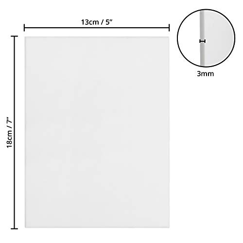 Belle Vous Blank Canvas (12 Pack) - 13 x 18cm (5 x 7 inches) - Small Pre Stretched Canvas Panel Boards - Suitable for Acrylic and Oil Painting Also for Sketching and Drawing