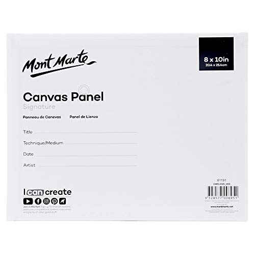 Mont Marte Professional Series Painting Canvas Panels 8 x 10 inch, 12-Pack. Suitable for Artists at All Skill Levels.