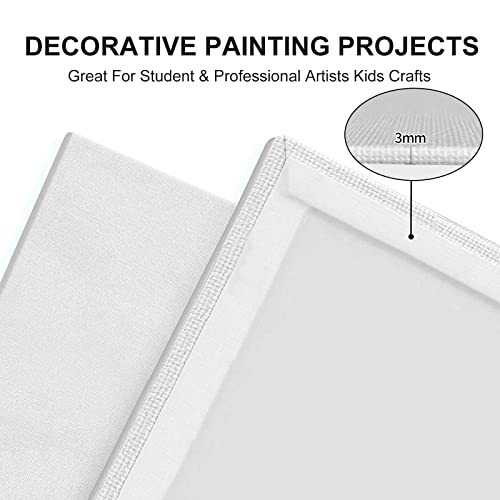 Canvas Panels 24-Pack 13x18, 20x25, 24x30, 28x36cm, 300 GSM Triple Primed Acid-Free 100% Cotton Paint Canvas for Painting, Blank Flat Canvas Board for Oil Paint Acrylics Watercolor Tempera Paint