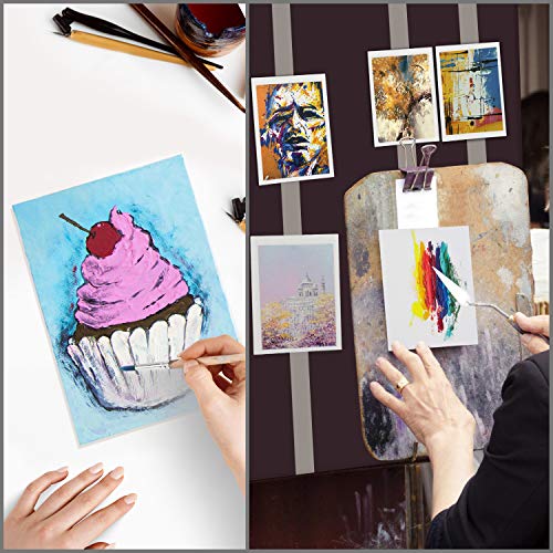 Belle Vous Blank Canvas (12 Pack) - 13 x 18cm (5 x 7 inches) - Small Pre Stretched Canvas Panel Boards - Suitable for Acrylic and Oil Painting Also for Sketching and Drawing