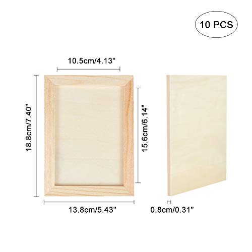 OLYCRAFT 10pcs Wood Canvas Boards 5”x7” Unfinished Wood Painting Board Canvases Wooden Paint Pouring Panel Boards Wood Canvas for Painting Clay Crafting Art and Crafts