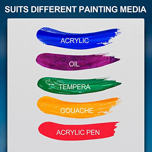 Canvas Panels 24-Pack 13x18, 20x25, 24x30, 28x36cm, 300 GSM Triple Primed Acid-Free 100% Cotton Paint Canvas for Painting, Blank Flat Canvas Board for Oil Paint Acrylics Watercolor Tempera Paint