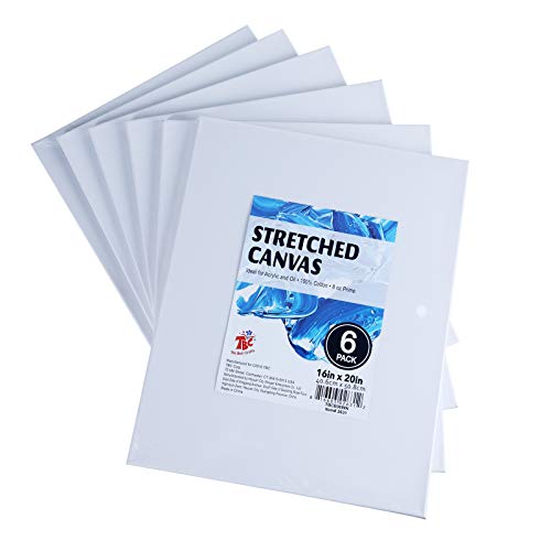 TBC Blank Canvas for Painting 8PCS A5 Artist Canvases Frame Drawing Board Panels 100% Cotton Acid Free Professional Art Canvases for Acrylic Oil Gouache Watercolour 12.7 x 17.8cm (5“ X 7”)