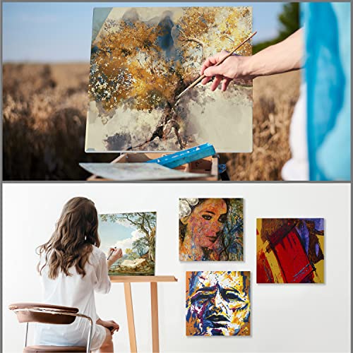 Belle Vous 4 Pack Blank Canvas- 50 x 50cm (20 x 20 inches) - Pre Stretched Canvas Panel Boards - Suitable for Acrylic and Oil Painting Also for Sketching and Drawing