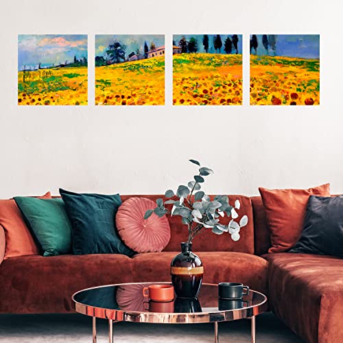 Belle Vous 4 Pack Blank Canvas- 50 x 50cm (20 x 20 inches) - Pre Stretched Canvas Panel Boards - Suitable for Acrylic and Oil Painting Also for Sketching and Drawing