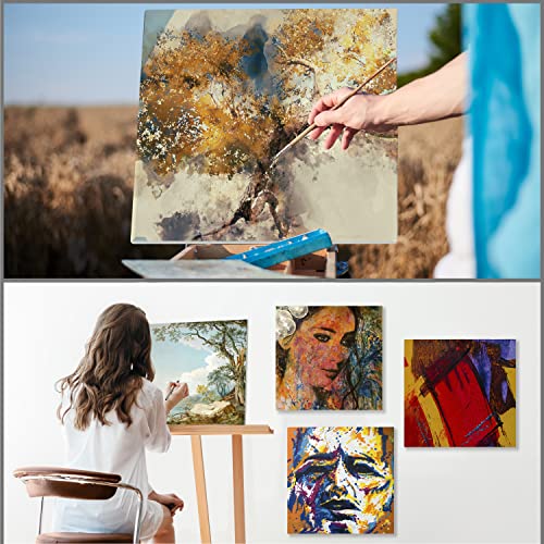 Belle Vous 3 Pack Blank Canvas - 60 x 60cm (24 x 24 inches) - Pre Stretched Canvas Panel Boards - Suitable for Acrylic and Oil Painting Also for Sketching and Drawing