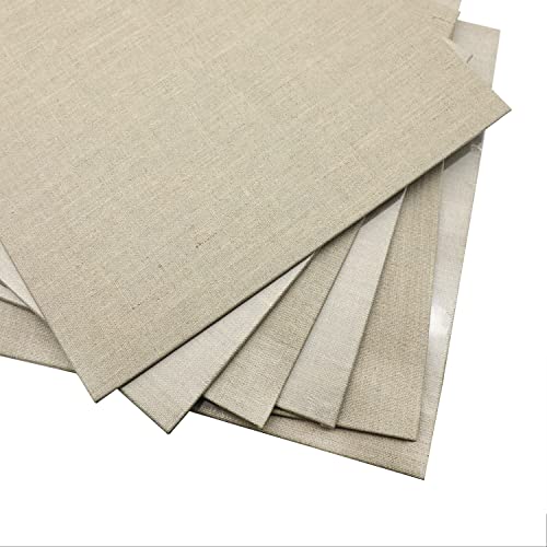 Exerz 30x40cm Canvas Panels Linen - 3mm 280gsm 100% Linen Artist Canvas Board/Triple Primed/Acid Free/Medium Grain - Oil & Acrylic Painting for Artists at All Levels (30x40cm-6pk Linen)