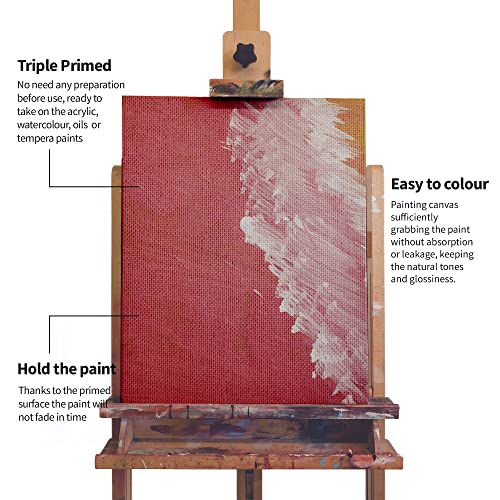 MATSURO Canvas Panels 30x40cm Watercolour Board for Painting | White Board Art Set with 16 x 12 Inch Oil Painting Paper, 100% Cotton 280gms White Acrylic Sheet A3 | 6 Pieces