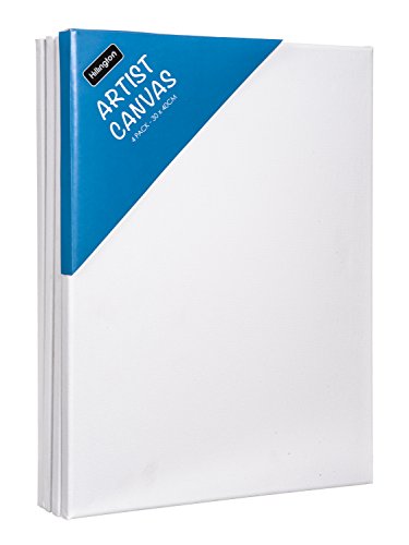 Fineway® Pack of 4 Artist Blank White Stretched Canvas Size 30cm X 40cm (12" X 16") - Ideal for Painting and Decorating. (Pack of 4)