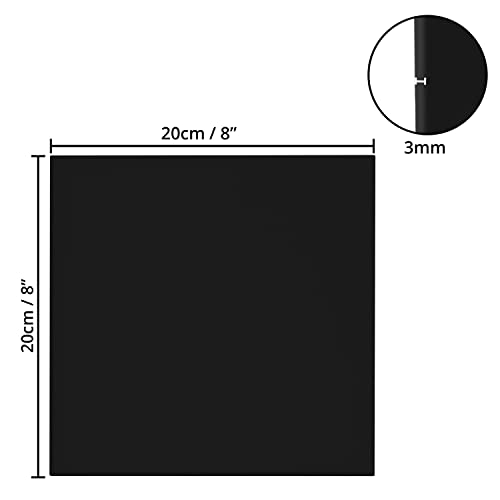 Belle Vous 14 Pack Blank Black Canvas - 20 x 20cm (8 x 8 inches) - Pre Stretched Canvas Panel Boards - Suitable for Acrylic and Oil Painting Also for Sketching and Drawing