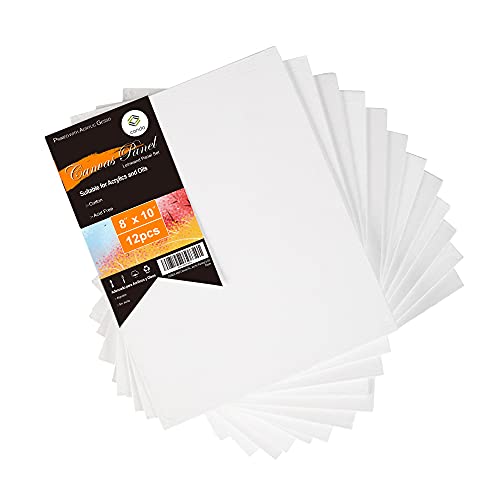 CONDA 20.3×25.4cm(8×10inch) Canvas Panels Pack of 12 Artist Quality Acid Free Canvas Board for Painting, Art, Acrylic