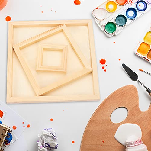 Unfinished Wooden Panels, 5 Pack Square Wood Canvas Panel Boards for Painting, Drawing, Arts and Crafts - 5 Sizes