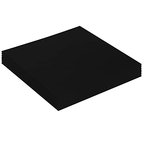 Belle Vous 14 Pack Blank Black Canvas - 20 x 20cm (8 x 8 inches) - Pre Stretched Canvas Panel Boards - Suitable for Acrylic and Oil Painting Also for Sketching and Drawing
