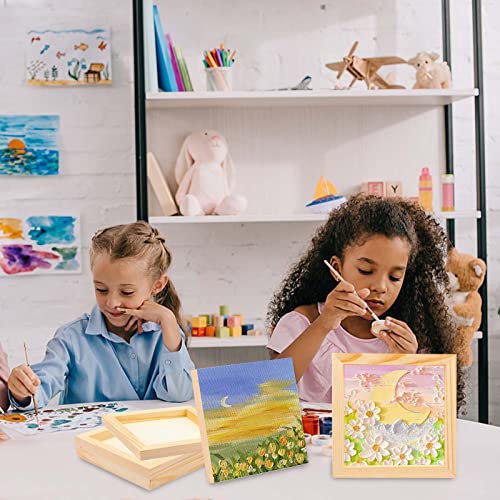 Unfinished Wooden Panels, 5 Pack Square Wood Canvas Panel Boards for Painting, Drawing, Arts and Crafts - 5 Sizes