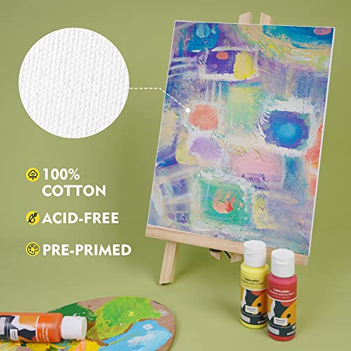 CONDA 20.3×25.4cm(8×10inch) Canvas Panels Pack of 12 Artist Quality Acid Free Canvas Board for Painting, Art, Acrylic