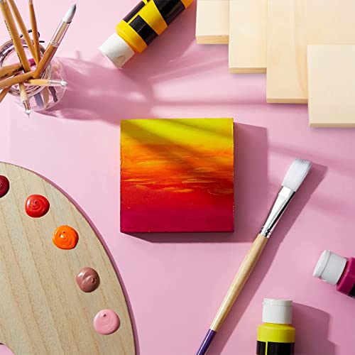 Unfinished Wooden Panels, 5 Pack Square Wood Canvas Panel Boards for Painting, Drawing, Arts and Crafts - 5 Sizes