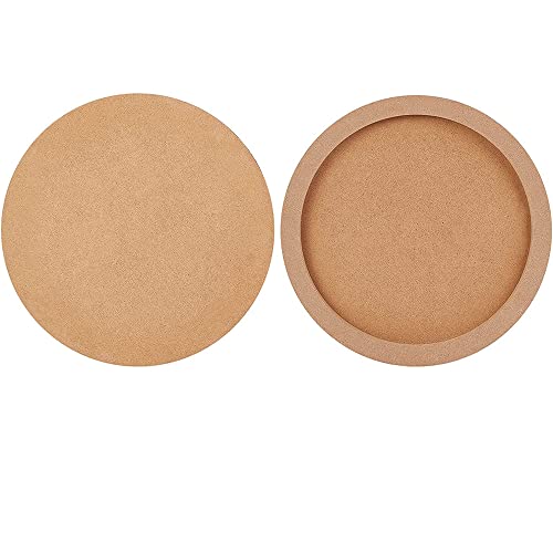 CENPEK 3Pcs Wood Canvas Boards for Painting, Round Unfinished Fiberboard Paint Pouring Panel Boards, 0.6In Deep Cradle Artist Painting Boards for Painting