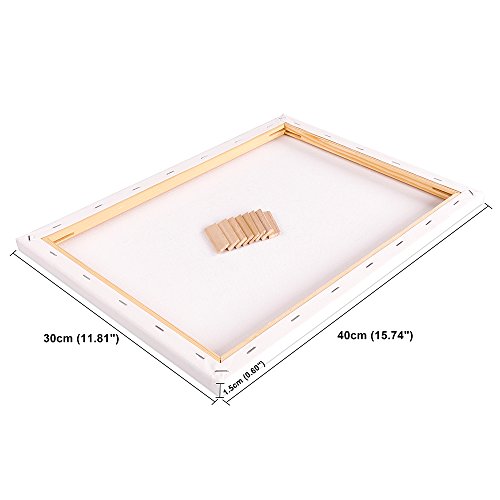 H&S Set of 4 Artist Blank Canvas Frame Stretcher Acrylic Oil Water Painting Board 20x30cm 30x40cm