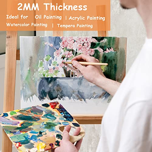 12 Packs Canvas Panels 20x20cm (8''x8'') Small Blank Art Canvases Pre Stretched Canvas Board, 100% Cotton Artist Canvas for Acrylic Oil Painting, Wet Media Art Projects Party Kids Beginners Artists