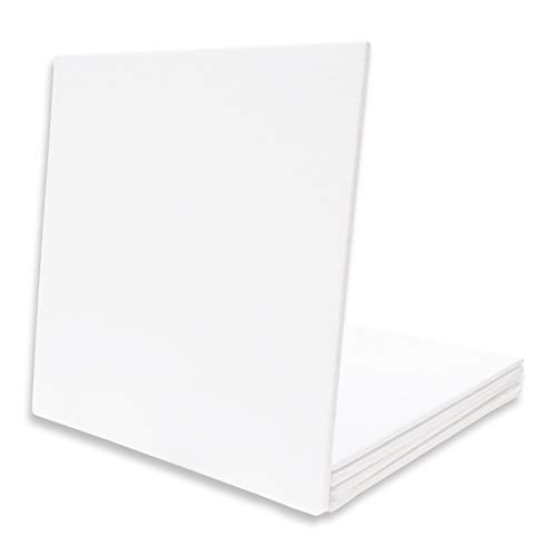 Amazon Brand – Eono Canvas Panels 20cm x 20cm Set of 5 Blank 100% Cotton