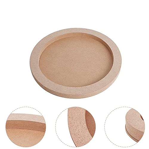 CENPEK 3Pcs Wood Canvas Boards for Painting, Round Unfinished Fiberboard Paint Pouring Panel Boards, 0.6In Deep Cradle Artist Painting Boards for Painting