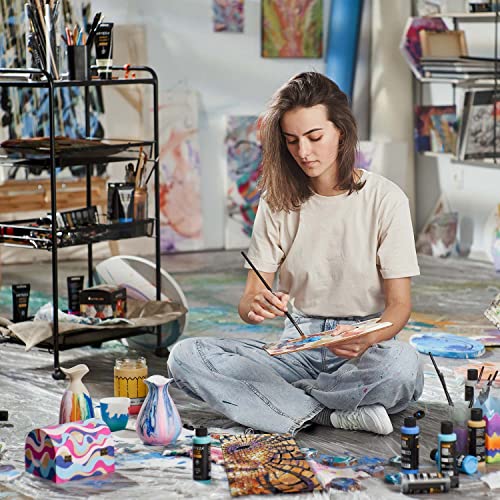 Arteza Paint Canvases for Painting, Pack of 14, 8 x 10 Inches, Blank Black Canvas Boards, 100% Cotton Art Canvas, 8 oz Gesso-Primed, Art Supplies for Adults and Teens, Acrylic Pouring and Oil Painting