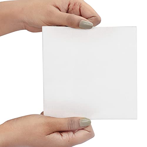 Belle Vous 24 Pack Blank Canvas - 13 x 13cm (5 x 5 inches) - Pre Stretched Canvas Panel Boards - Suitable for Acrylic and Oil Painting Also for Sketching and Drawing