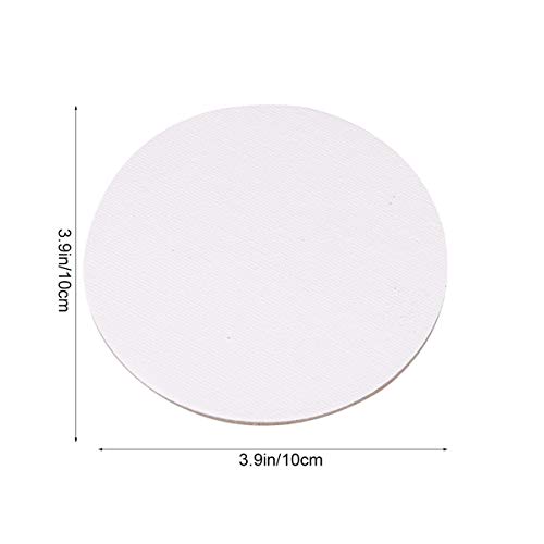 Healifty 8Pcs Round Canvas Board Blank Canvas Panels Art Drawing Board Artists Painting Panel Sketchpad for Craft Drawing -10CM