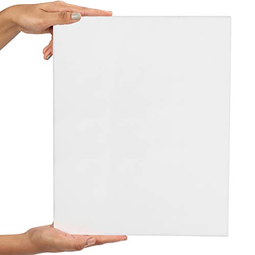 BELLE VOUS 7 Pack Canvas for Painting - Blank Canvas 28 x 36cm (11 x 14 inches) - Pre Stretched Canvas Panel Boards - Suitable for Acrylic and Oil Painting Also for Sketching and Drawing