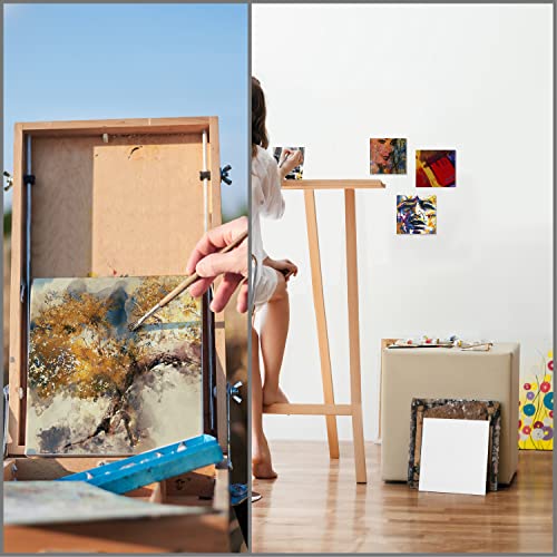 Belle Vous 24 Pack Blank Canvas - 13 x 13cm (5 x 5 inches) - Pre Stretched Canvas Panel Boards - Suitable for Acrylic and Oil Painting Also for Sketching and Drawing