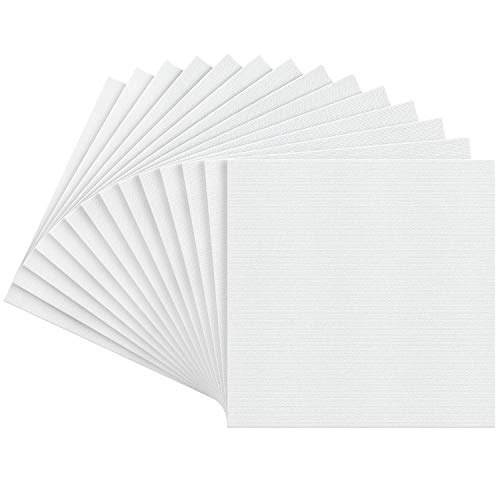 Arteza Canvas Boards for Painting, Pack of 14, 12 x 12 Inches, Square Blank Canvas Panels, 100% Cotton, 12.3 oz Gesso-Primed, Art Supplies for Acrylic Pouring and Oil Painting, White - Premium