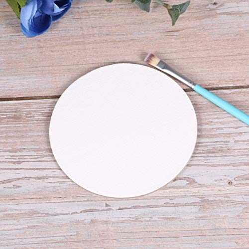 Healifty 8Pcs Round Canvas Board Blank Canvas Panels Art Drawing Board Artists Painting Panel Sketchpad for Craft Drawing -10CM