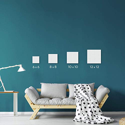 Arteza Canvas Boards for Painting, Pack of 14, 12 x 12 Inches, Square Blank Canvas Panels, 100% Cotton, 12.3 oz Gesso-Primed, Art Supplies for Acrylic Pouring and Oil Painting, White - Premium