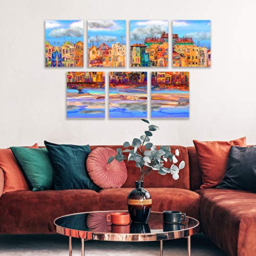 BELLE VOUS 7 Pack Canvas for Painting - Blank Canvas 28 x 36cm (11 x 14 inches) - Pre Stretched Canvas Panel Boards - Suitable for Acrylic and Oil Painting Also for Sketching and Drawing