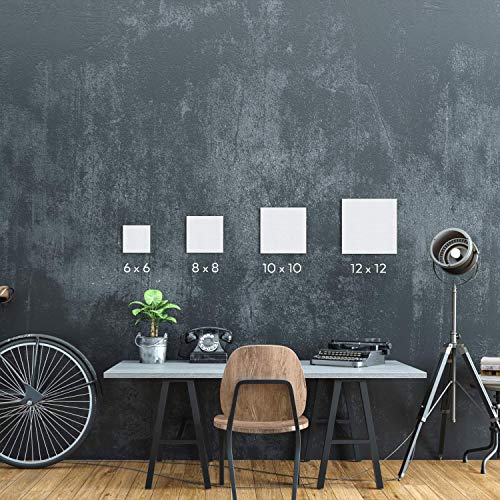 Arteza Canvas Boards for Painting, Pack of 14, 12 x 12 Inches, Square Blank Canvas Panels, 100% Cotton, 12.3 oz Gesso-Primed, Art Supplies for Acrylic Pouring and Oil Painting, White - Premium