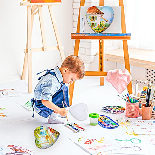 Prasacco 3 Pieces Stretched Canvas for Painting, Blank Canvas Heart Shape Fabric Painting Canvas Panels Canvas Boards Art Supplies for Oil Painting Acrylic Pouring Artist Painters（4/6/8inch）