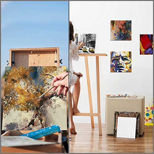 Belle Vous 7 Pack Blank Canvas - 30 x 30cm (12 x 12 inches) - Pre Stretched Square Canvas Panel Boards - Suitable for Acrylic and Oil Painting Also for Sketching and Drawing