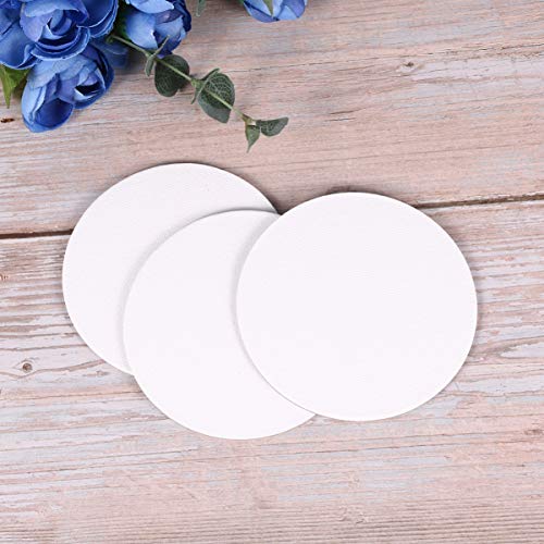 Healifty 8Pcs Round Canvas Board Blank Canvas Panels Art Drawing Board Artists Painting Panel Sketchpad for Craft Drawing -10CM