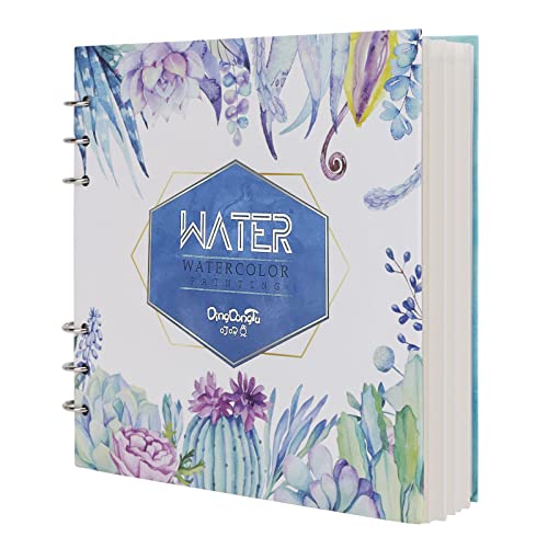 Artist Watercolor Paper Sketch Book Square Spiral Notebook with Premium Thick Paper Cold Pressed Refillable Square Spiral Notebook Art Painting Drawing Pad for Watercolour Techniques and Mixed Media