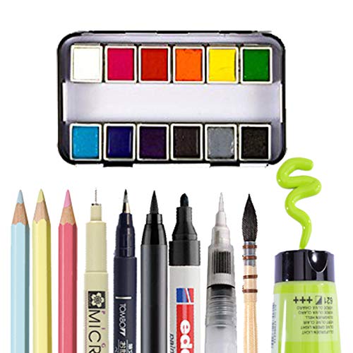 Vaessen Creative Florence Watercolour Paper A4, Ivory, 300 GSM, Artist Grade Quality, Textured Surface, 10 Sheets for Painting, Handlettering, Art Projects