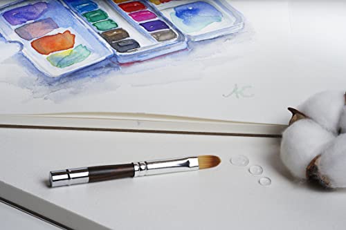 ZenART 100% Cotton Watercolour Paper 140 lb - 12x16 inches 20 Sheet Cold Press Acid-Free Large Block for Professional Artists 2-Side Bound for Watercolor, Gouache, Ink, Acrylic and Mixed Media