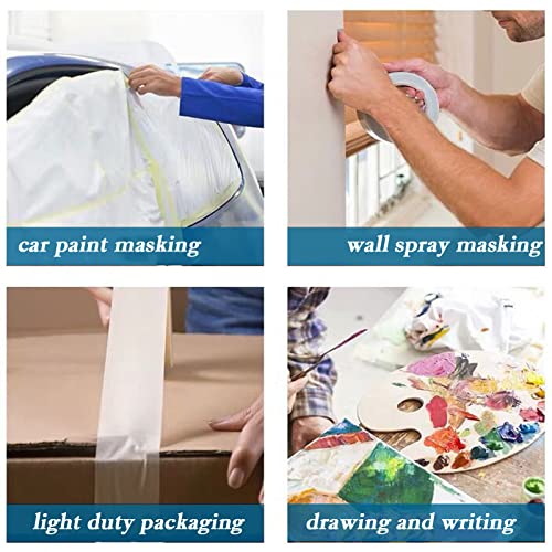 Canvall Masking Artists Tape 2 Pack, Acid-Free Self-Adhesive Tape for Drafting Art Watercolor Painting Canvas Framing Paint Mask，1cm Wide 100 m Long White