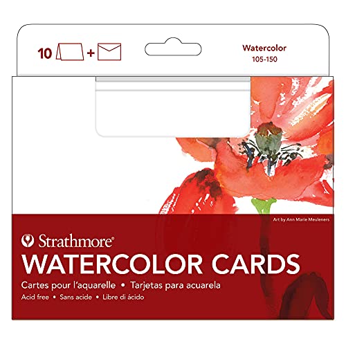 Pro-Art Paper Strathmore Cards and Envelopes 5-inch x 6.875-inch 10 kg-Watercolor,Ivory/Cream