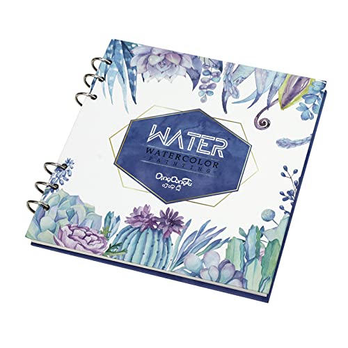 Artist Watercolor Paper Sketch Book Square Spiral Notebook with Premium Thick Paper Cold Pressed Refillable Square Spiral Notebook Art Painting Drawing Pad for Watercolour Techniques and Mixed Media