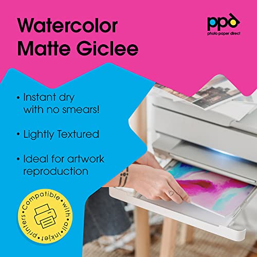 PPD 25 Sheets A4 Inkjet Fine Art Watercolour Giclee Archival Matt Photo Paper 240gsm PPD-74-25