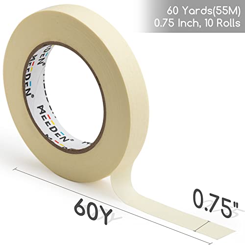 MEEDEN 10 Pack Artist Tape 0.75" with Total 1804.5FT (550m) Art Tape Beige Acid -Free, Easy to Peel Off, Ideal for Painting, Drafting, Canvas,Paper, Watercolor, Oil, Acryclic, Gouche