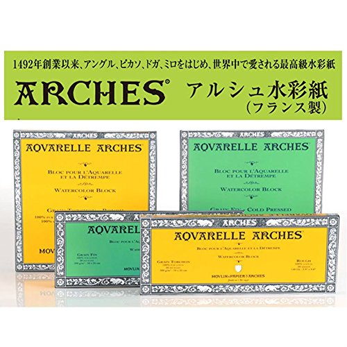ARCHES 23 x 31 cm 300 GSM Cold Pressed Short Side Glued Pad Watercolour Paper - Natural White (Pack of 12 Sheets)