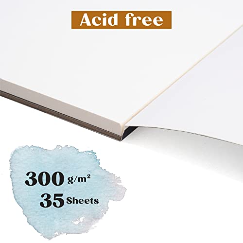 A5 Watercolor Paper 300g / White / 35 Sheets | Aquarelle pad Din A5 by Tritart