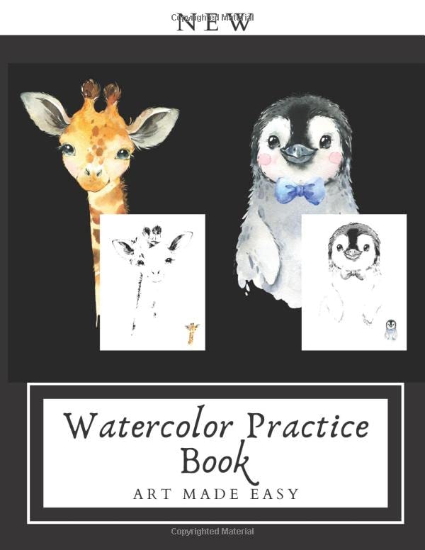 NEW WATERCOLOR PRACTICE BOOK: Art Made Easy: Watercolor Outlines